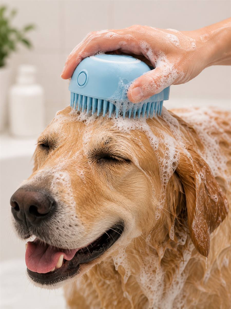 Masaje relajante en la cabeza de la mascota con Nova Pet